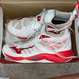 Mizuno White and Red women’s Volleyball Shoes